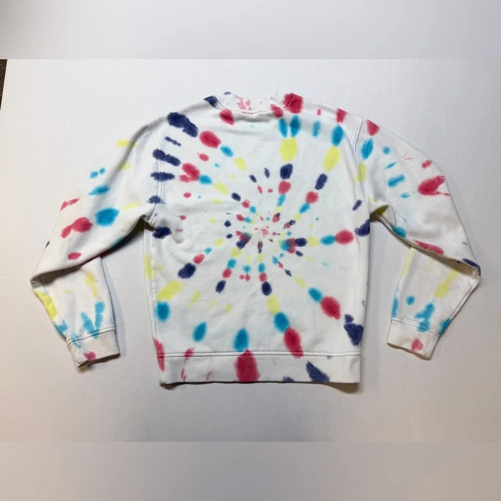 DSG Brand Extra Small White Pink Blue Yellow Swirl‎ Tie Dye Crewneck